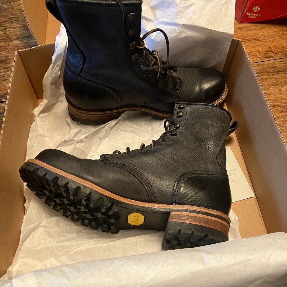 Frye Black Leather Men's Lace-Up Boots